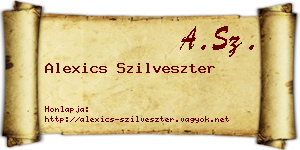 Alexics Szilveszter névjegykártya